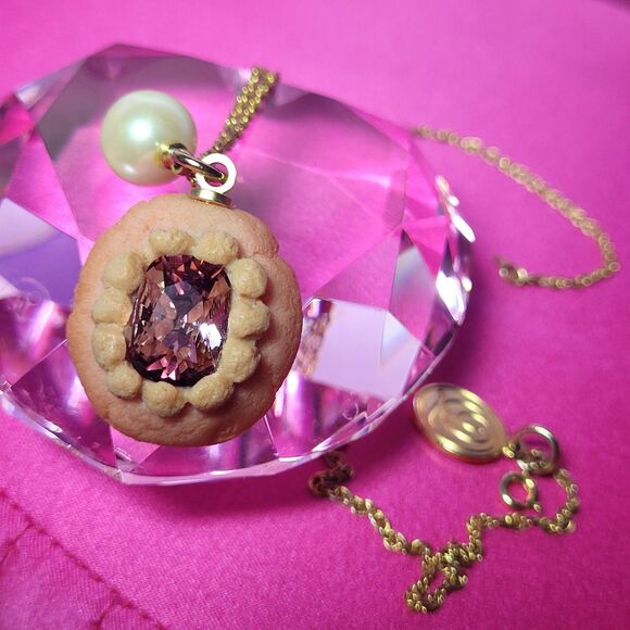 Qpot Necklace Custom Sugar Cookie Jewel Pendant Lolita Women's Costume Jewelry - Picture 1 of 6